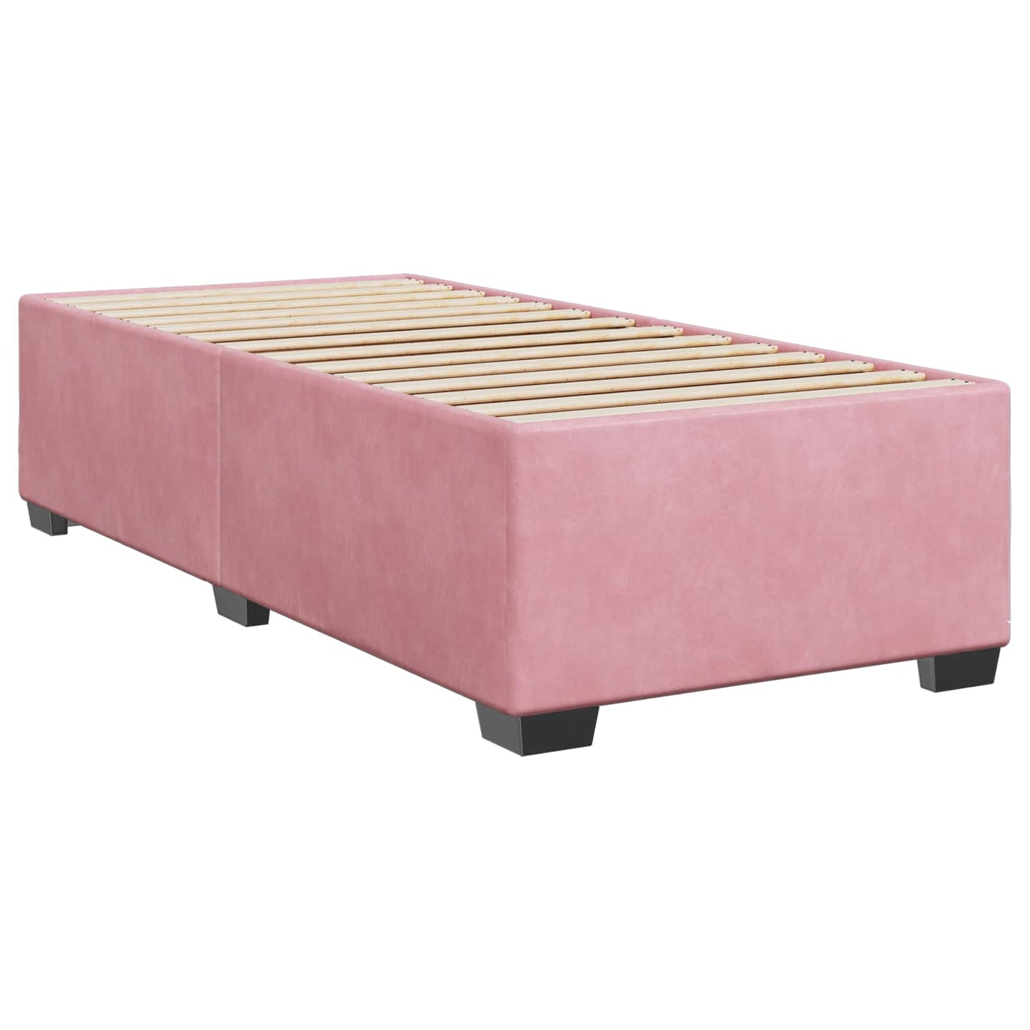 Box Spring Seng med Madras og LED Lyserød 80 x 200 cm Velour