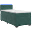 Box Spring Seng med Madras og LED Mørkegrøn 80 x 200 cm Velour