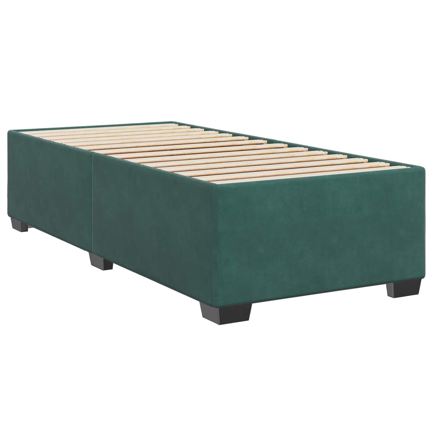 Box Spring Seng med Madras og LED Mørkegrøn 80 x 200 cm Velour
