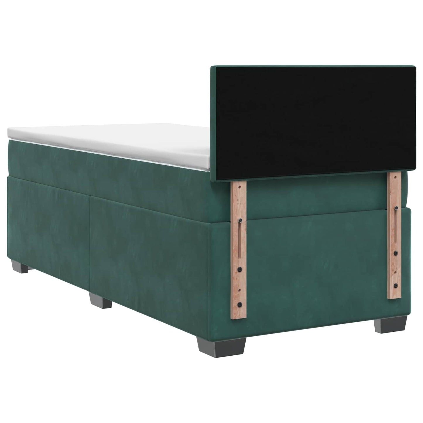 Box Spring Seng med Madras og LED Mørkegrøn 80 x 200 cm Velour