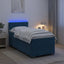 Box Spring Seng med Madras og LED Blå 100 x 200 cm Velour
