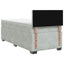 Box Spring Seng med Madras og LED Lysegrå 90 x 190 cm Velour