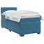 Box Spring Seng med Madras og LED Blå 90 x 190 cm Velour