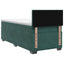 Box Spring Seng med Madras og LED Mørkegrøn 90 x 200 cm Velour