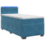 Box Spring Seng med Madras og LED Blå 100 x 200 cm Velour