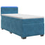 Box Spring Seng med Madras og LED Blå 100 x 200 cm Velour
