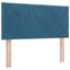 Box Spring Seng med Madras og LED Blå 100 x 200 cm Velour