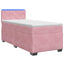 Box Spring Seng med Madras og LED Lyserød 100 x 200 cm Velour