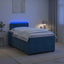 Box Spring Seng med Madras og LED Blå 120 x 190 cm Velour