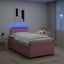 Box Spring Seng med Madras og LED Lyserød 120 x 200 cm Velour