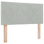 Box Spring Seng med Madras og LED Lysegrå 120 x 190 cm Velour