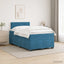 Box Spring Seng med Madras og LED Blå 120 x 190 cm Velour