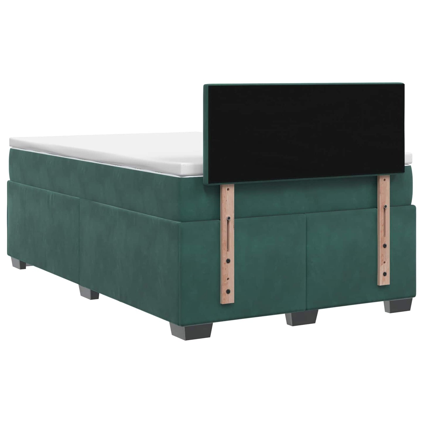 Box Spring Seng med Madras og LED Mørkegrøn 120 x 200 cm Velour