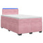 Box Spring Seng med Madras og LED Lyserød 120 x 200 cm Velour