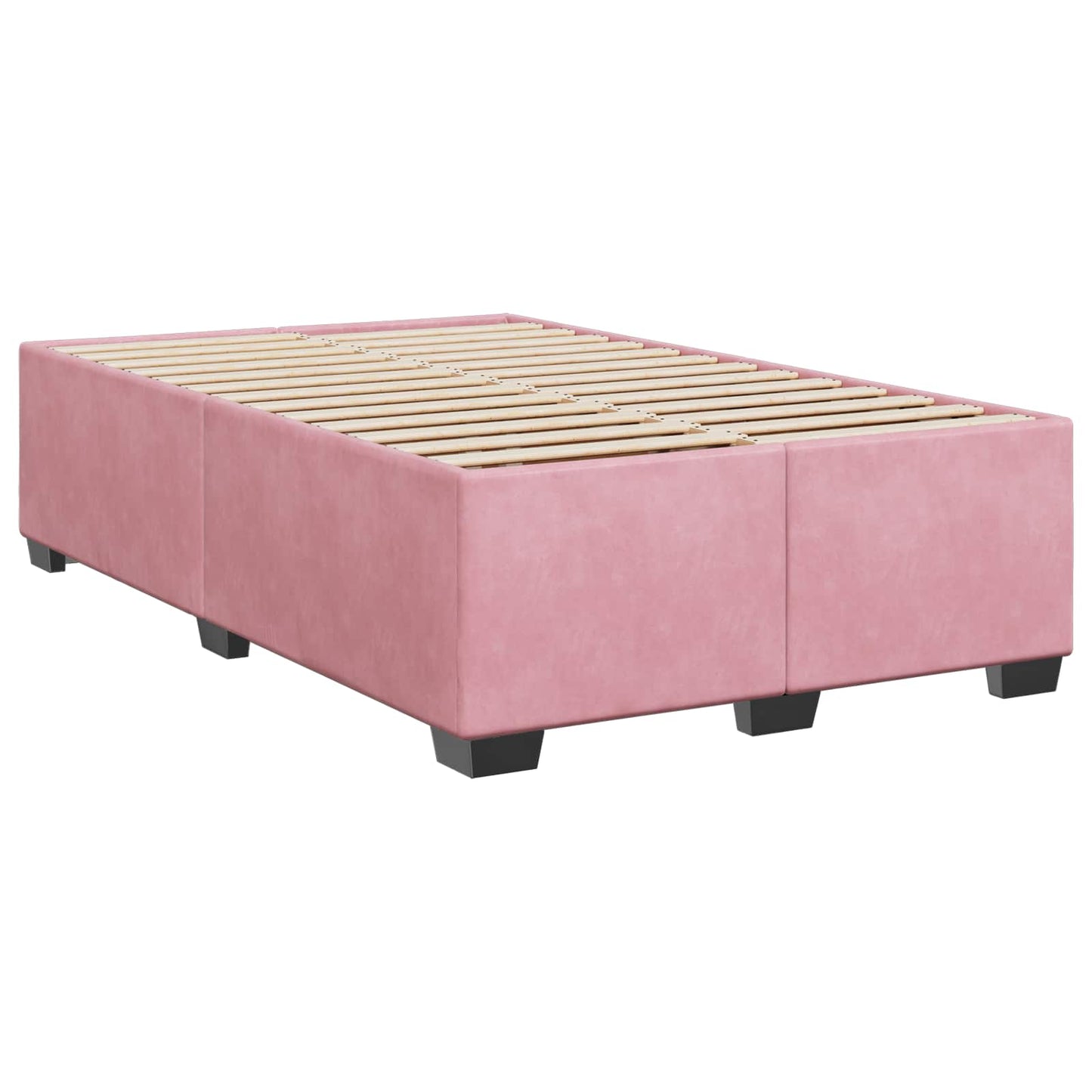 Box Spring Seng med Madras og LED Lyserød 120 x 200 cm Velour