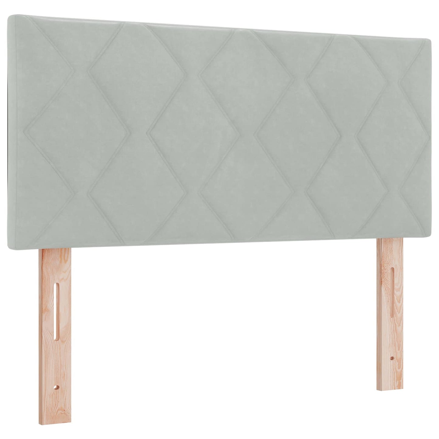 Box Spring Seng med Madras og LED Lysegrå 120 x 200 cm Velour