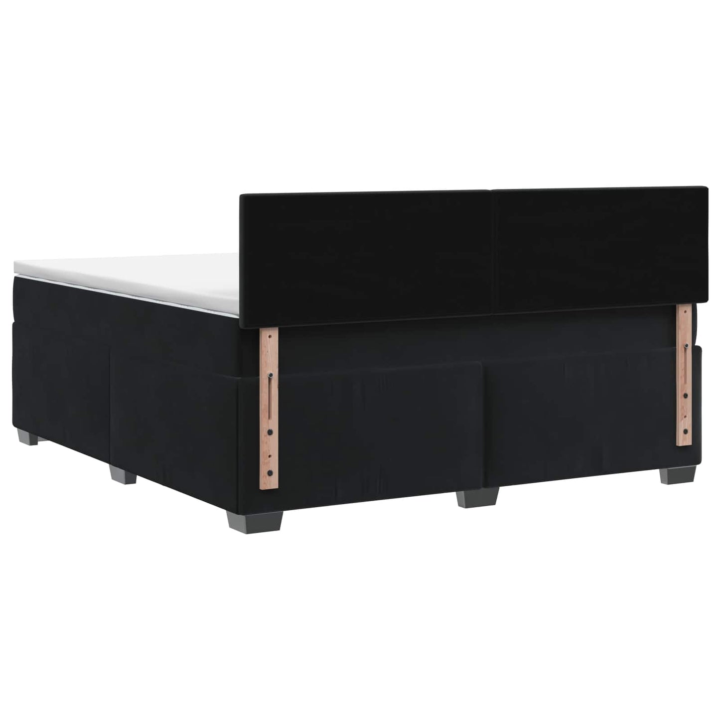 Box Spring Seng med Madras og LED Sort 140 x 190 cm Velour