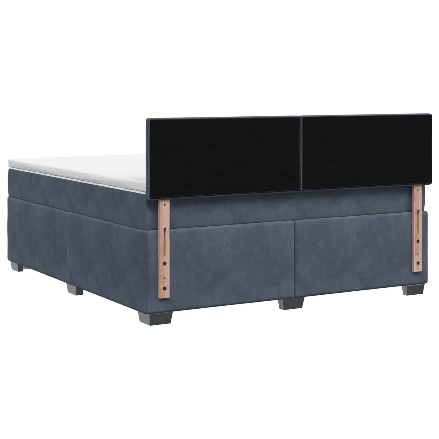 Box Spring Seng med Madras og LED Mørkegrå 140 x 200 cm Velour