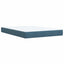 Box Spring Seng med Madras og LED Blå 140 x 200 cm Velour