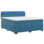Box Spring Seng med Madras og LED Blå 160 x 200 cm Velour