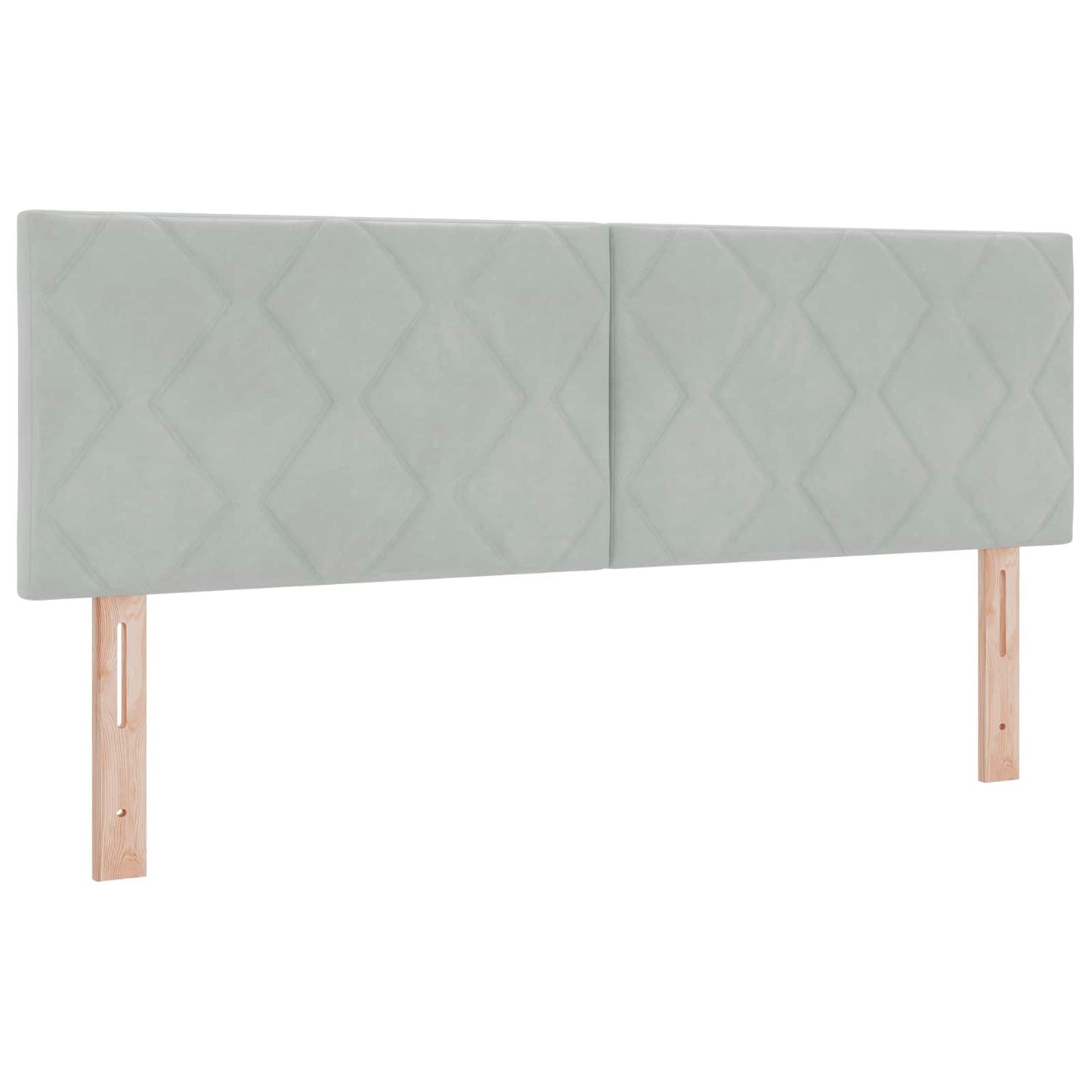 Box Spring Seng med Madras og LED Lysegrå 160 x 200 cm Velour