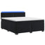 Box Spring Seng med Madras og LED Sort 160 x 200 cm Velour