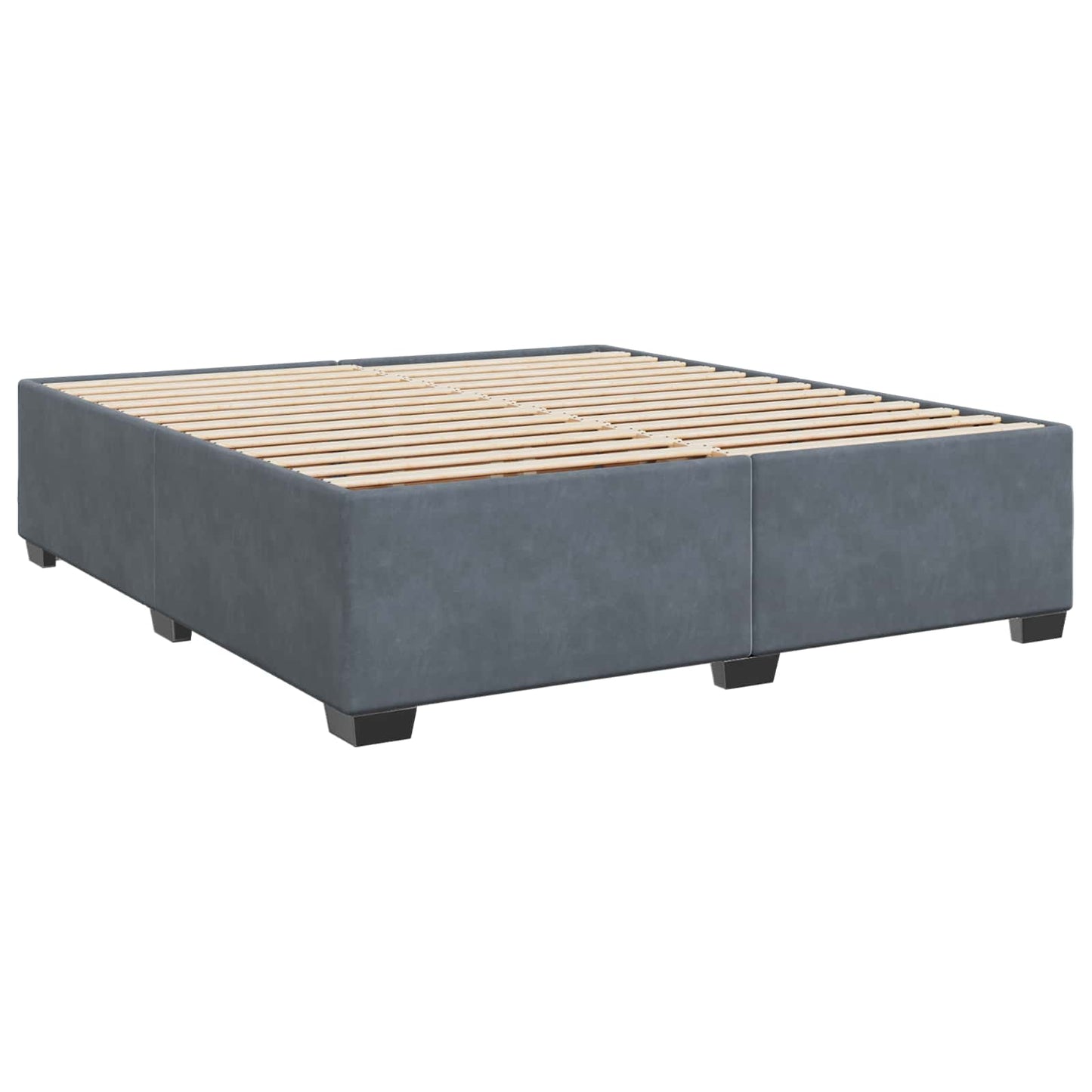 Box Spring Seng med Madras og LED Mørkegrå 180 x 200 cm Velour