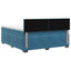 Box Spring Seng med Madras og LED Blå 180 x 200 cm Velour