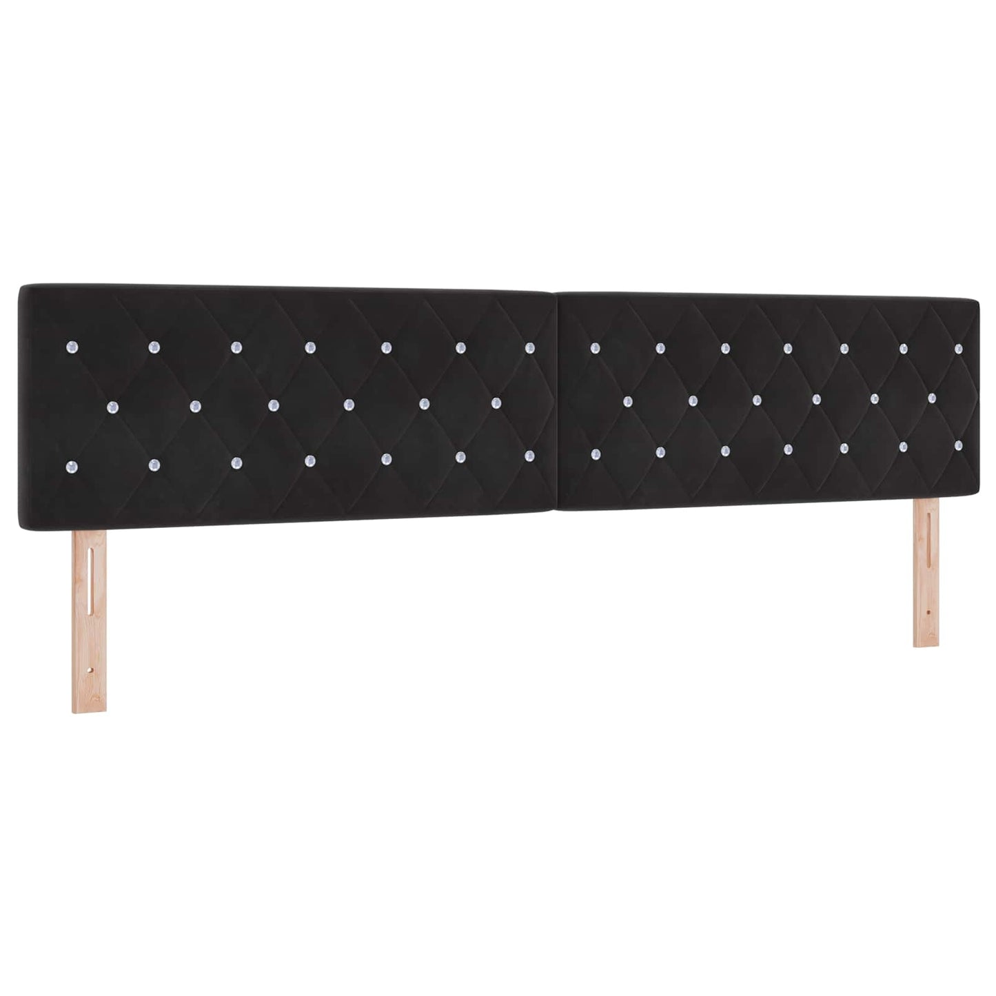 Box Spring Seng med Madras og LED Sort 200 x 200 cm Velour