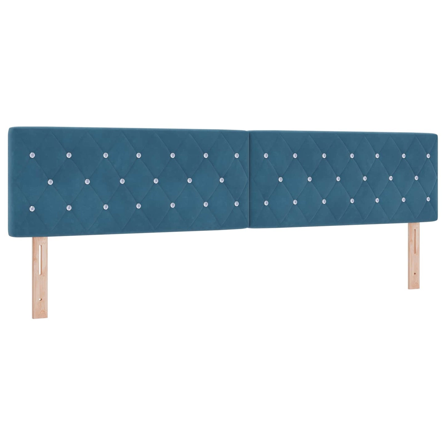 Box Spring Seng med Madras og LED Blå 200 x 200 cm Velour