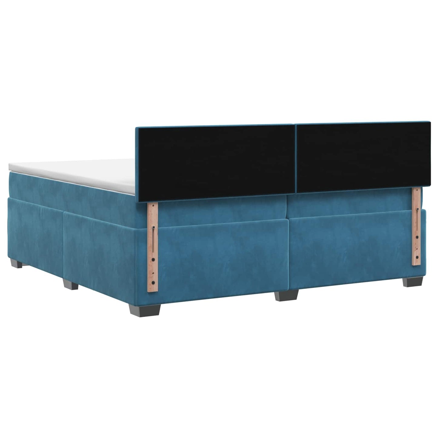 Box Spring Seng med Madras og LED Blå 200 x 200 cm Velour