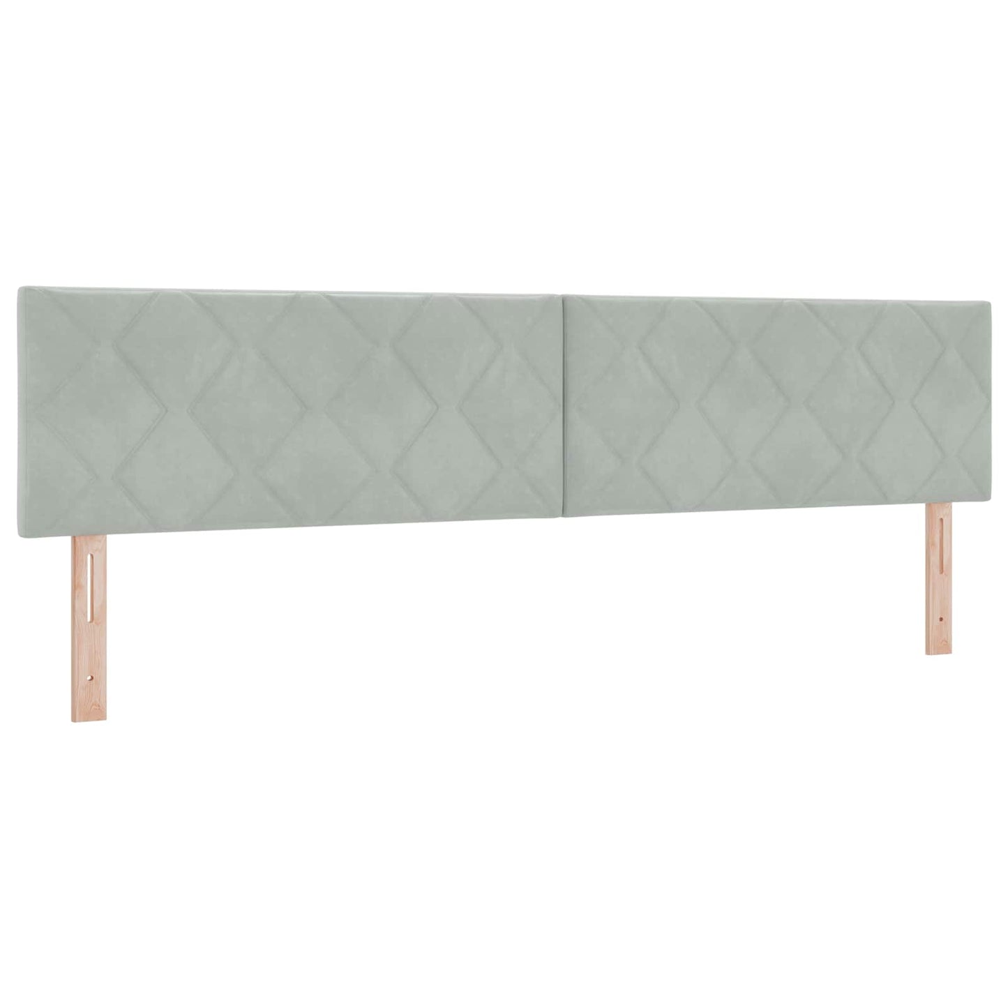 Box Spring Seng med Madras og LED Lysegrå 200 x 200 cm Velour