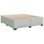 Box Spring Seng med Madras og LED Lysegrå 200 x 200 cm Velour