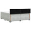 Box Spring Seng med Madras og LED Lysegrå 200 x 200 cm Velour