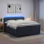 Box Spring Seng med Madras og LED Mørkegrå 200 x 200 cm Velour