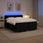 Box Spring Seng med Madras og LED Sort 200 x 200 cm Velour