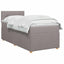Boxmadras med topmadras med hovedgærde Gråbrun 90 x 190 cm Stof