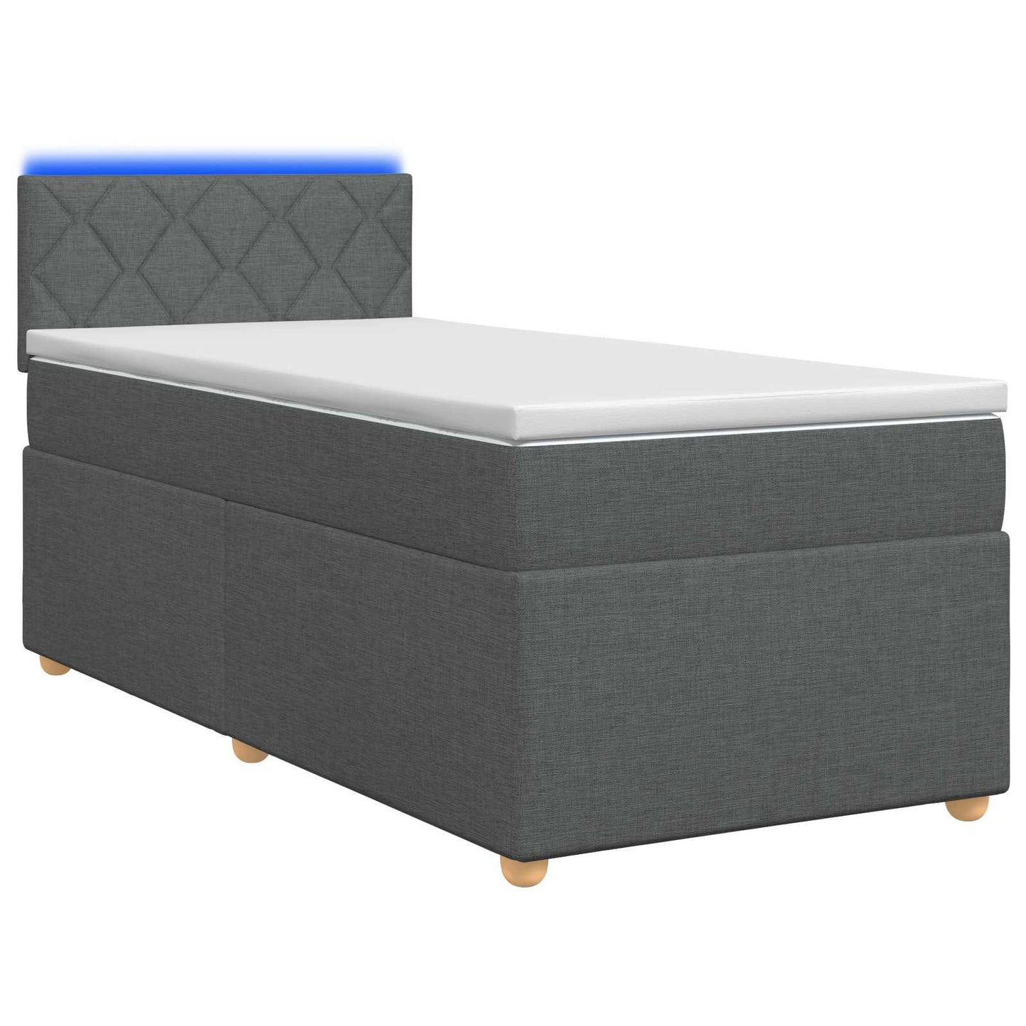 Boxmadras med topmadras Mørkegrå 90 x 190 cm Stof