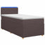 Boxmadras med topmadras Mørk Brun 90 x 190 cm Stof