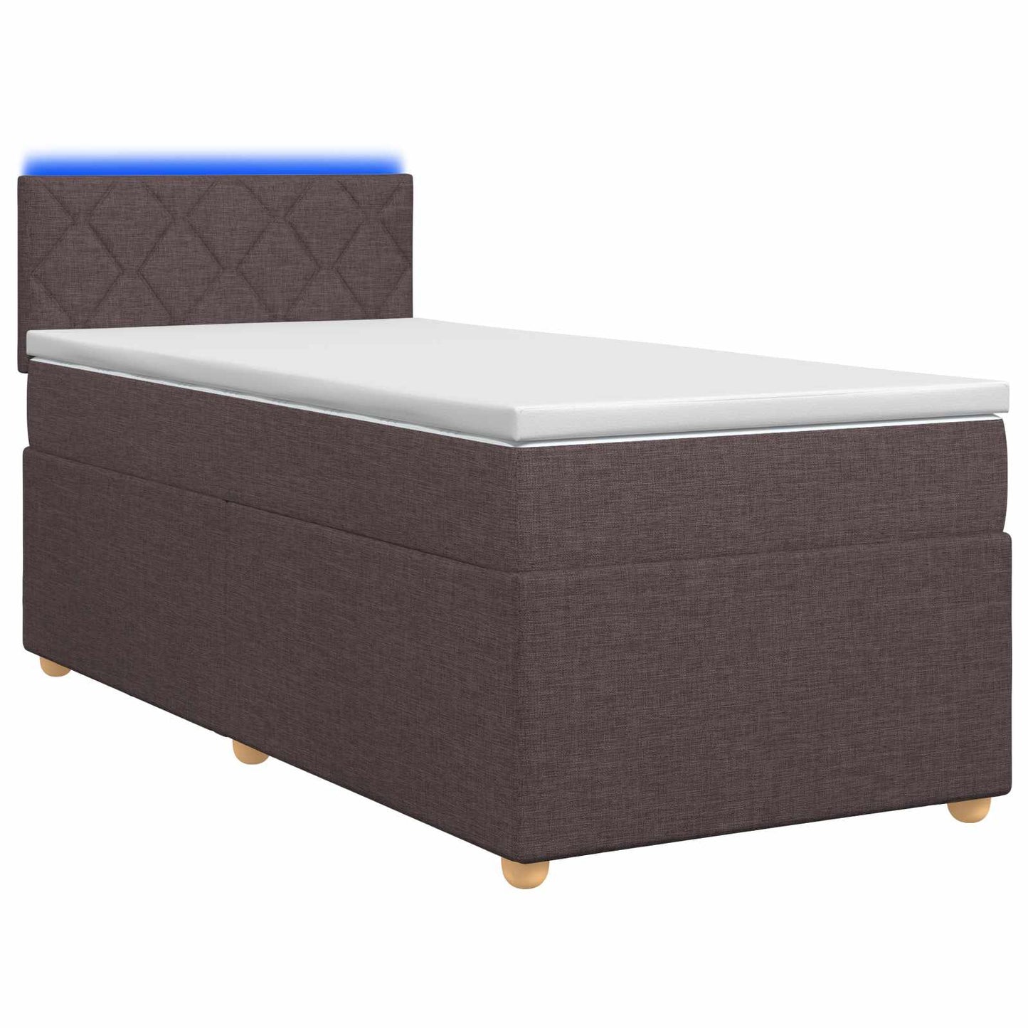 Boxmadras med topmadras Mørk Brun 90 x 190 cm Stof