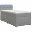 Boxmadras med topmadras Lysegrå 100 x 200 cm Stof