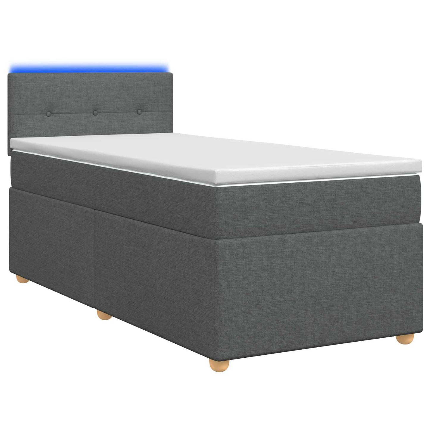 Boxmadras med topmadras Mørkegrå 100 x 200 cm Stof