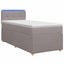 Boxmadras med topmadras Gråbrun 100 x 200 cm Stof