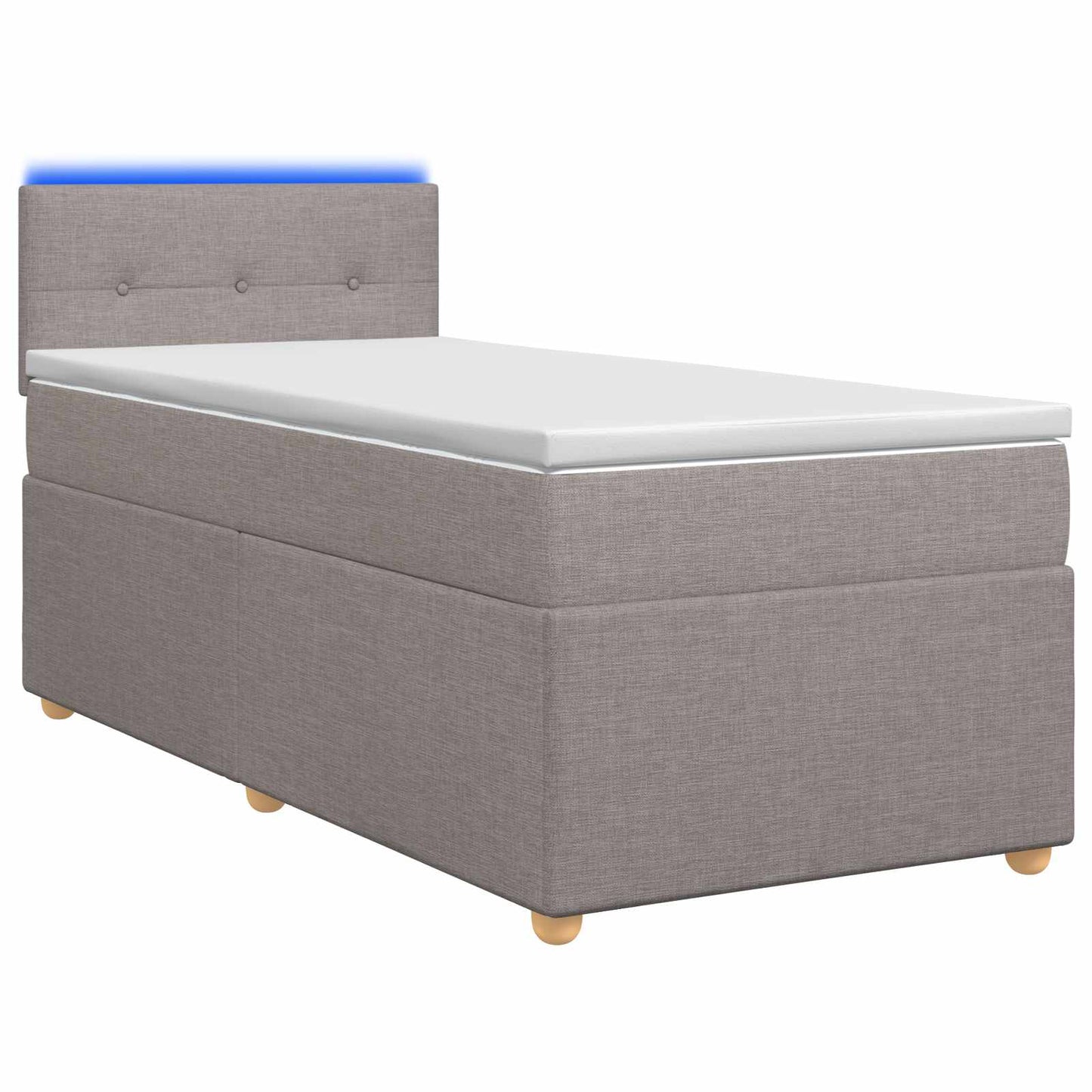 Boxmadras med topmadras Gråbrun 100 x 200 cm Stof