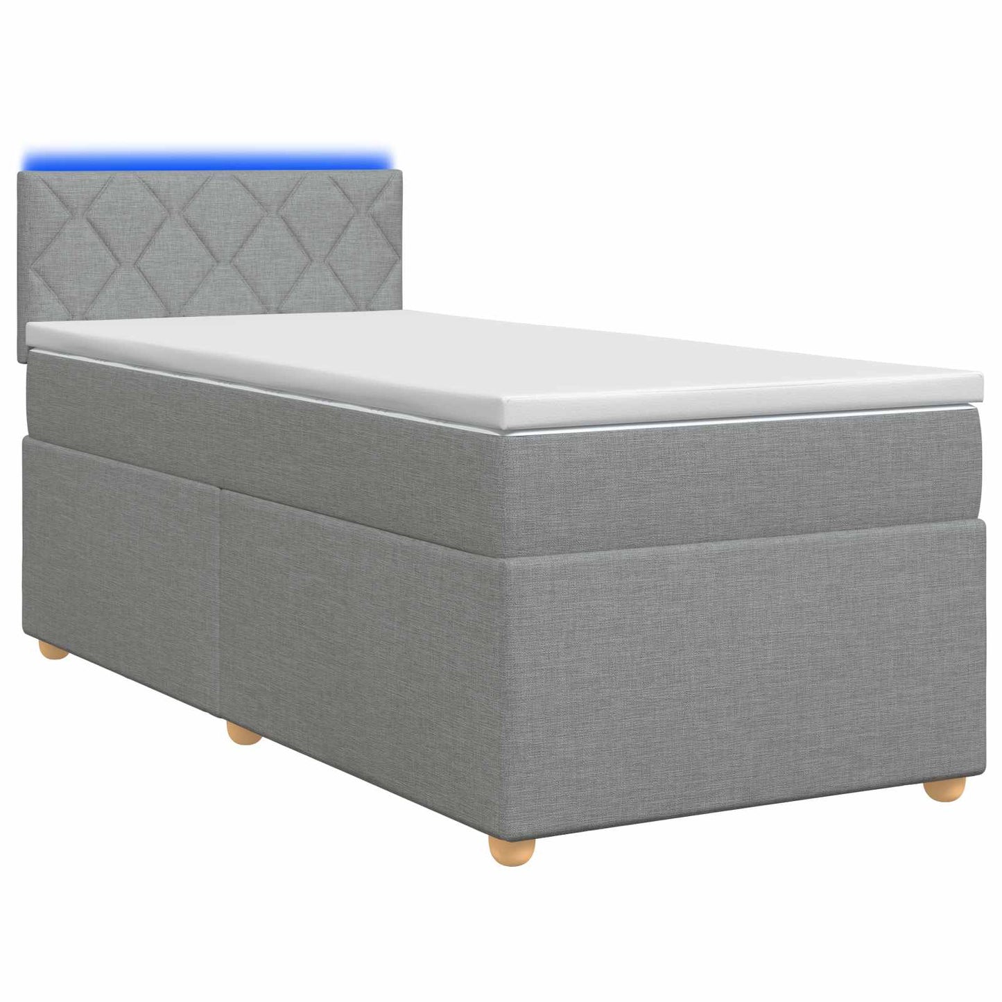 Boxmadras med topmadras Lysegrå 100 x 200 cm Stof