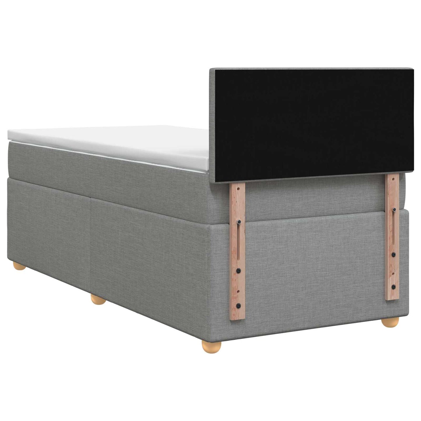 Boxmadras med topmadras Lysegrå 100 x 200 cm Stof