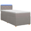 Boxmadras med topmadras Gråbrun 100 x 200 cm Stof