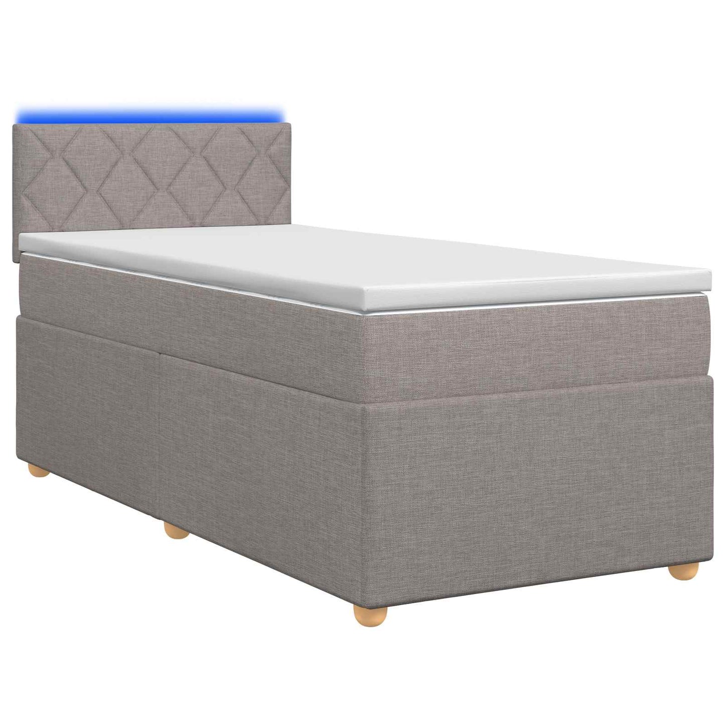 Boxmadras med topmadras Gråbrun 100 x 200 cm Stof