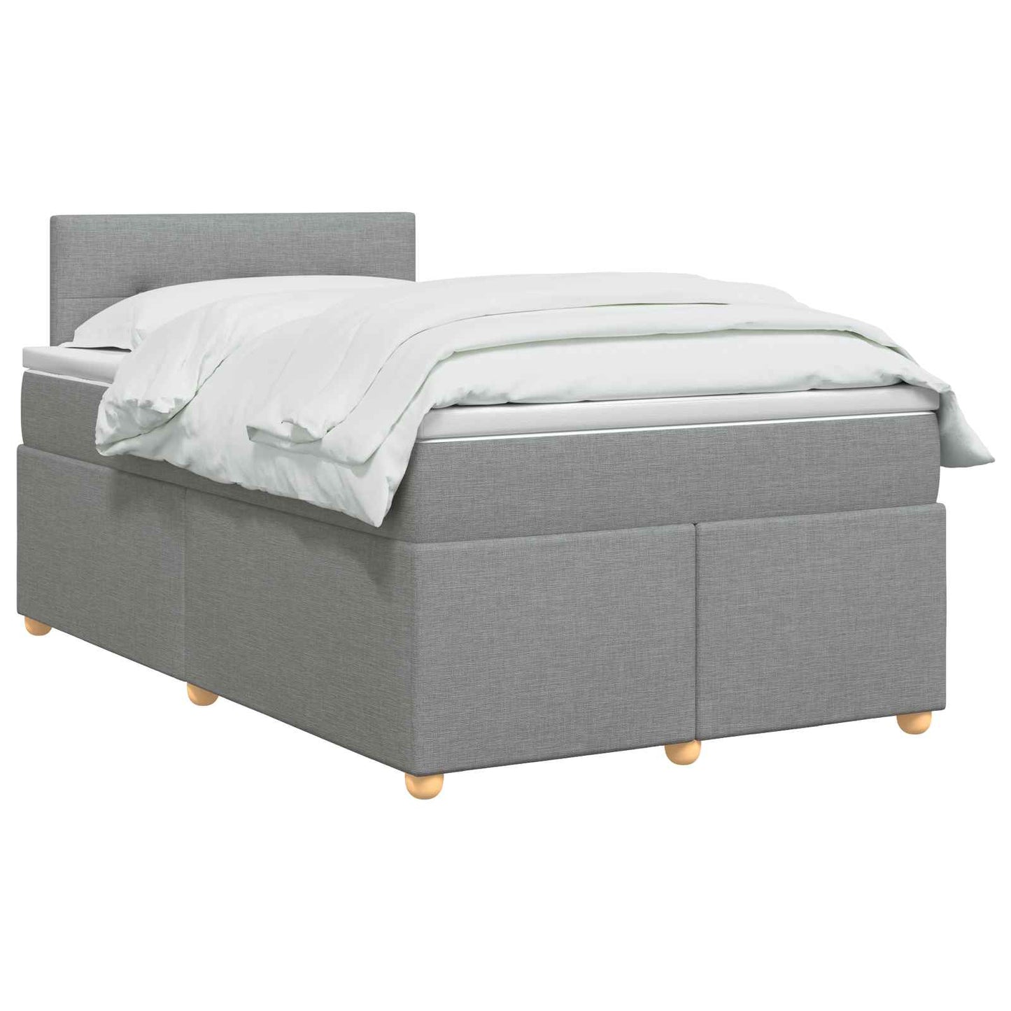 Boxmadras med topmadras Lysegrå 120 x 190 cm Stof
