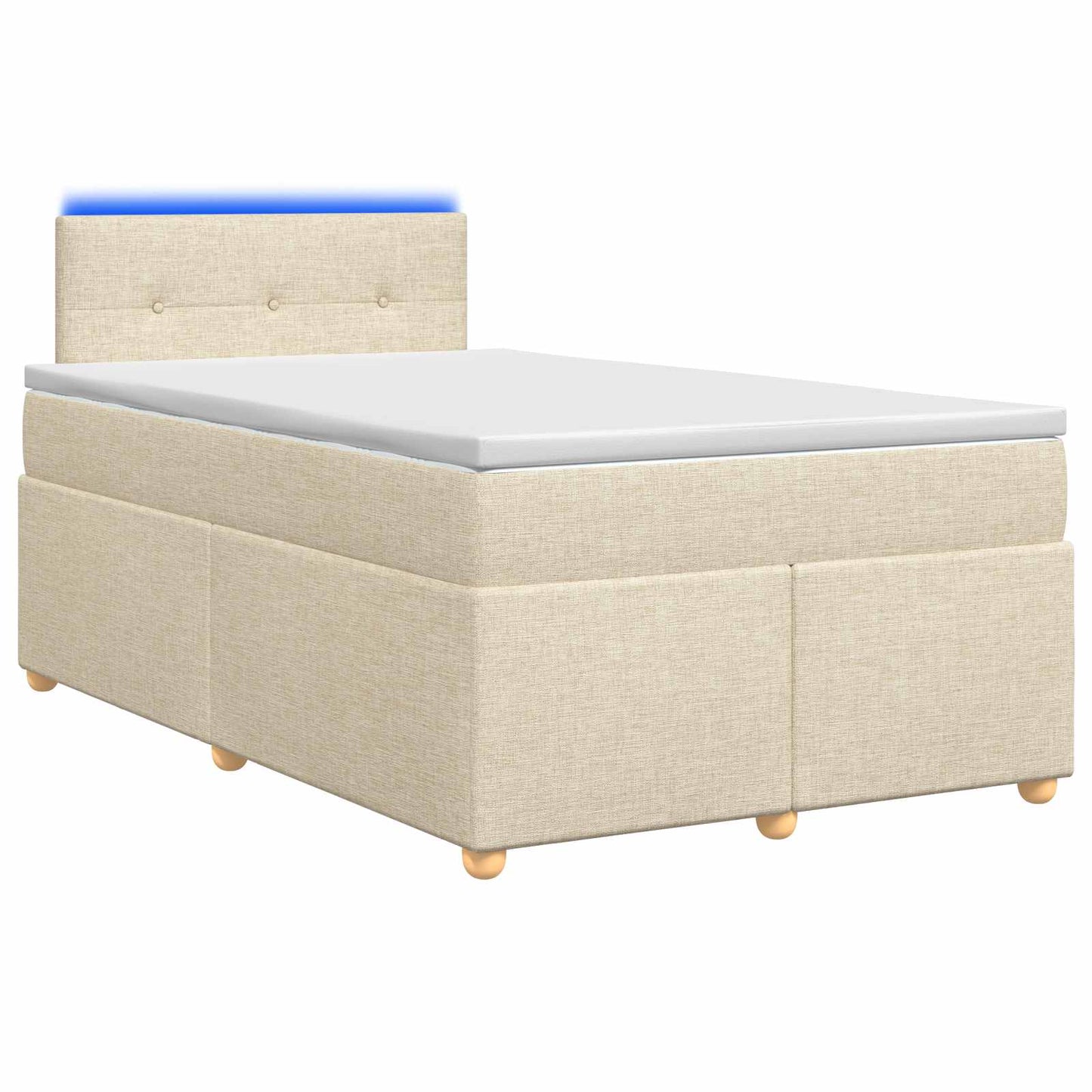 Boxmadras med topmadras Cremefarvet 120 x 190 cm Stof